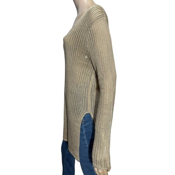 Polo Ralph Lauren NWT Women’s Size L Tan Champagne Viscose Open Knit Sweater - Picture 4 of 12
